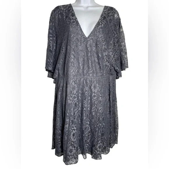 ASOS Curve | Dresses | Asos Curve Size 8 Grey Lace Even Gown Dress |  Poshmark